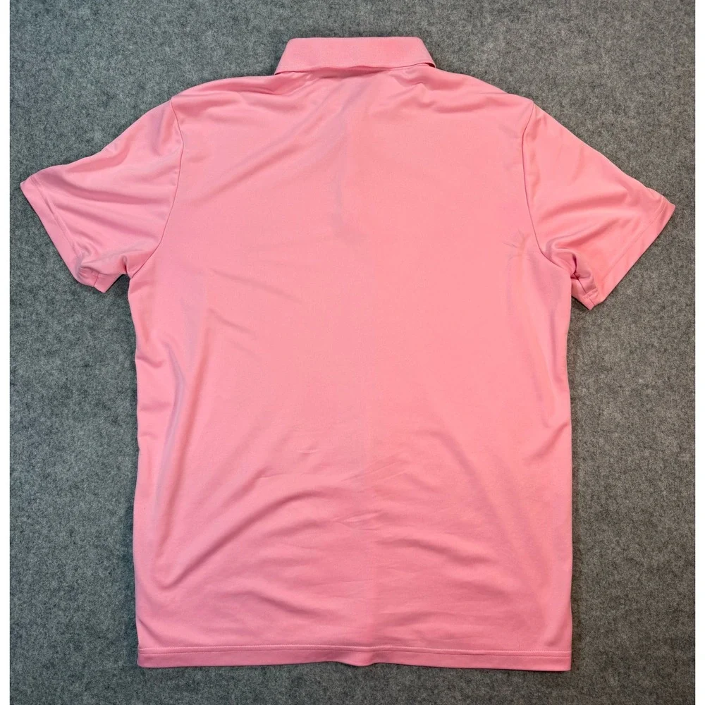 Adidas Mens Primegreen Golf Polo Shirt‎ Pink Short Sleeve Logo Size L
